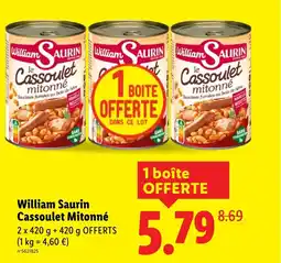 Lidl WILLIAM SAURIN Cassoulet mitonné offre