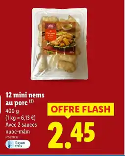Lidl 12 mini nems au porc offre