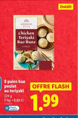 Lidl 8 pains bao poulet au teriyaki offre