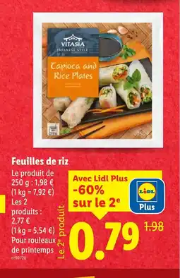 Lidl Feuilles de riz offre