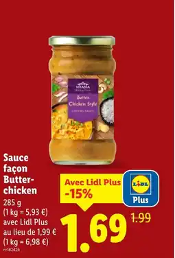 Lidl Sauce façon Butter- chicken offre