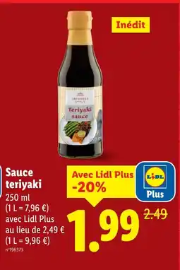 Lidl Sauce teriyaki offre