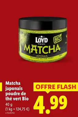 Lidl Matcha japonais poudre de thé vert Bio offre