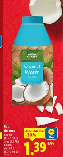 Lidl Eau de coco offre