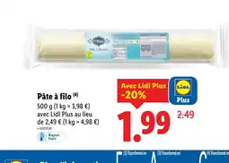 Lidl Pâte à filo offre