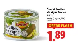 Lidl SUNTAT Feuilles de vigne farcies au riz offre