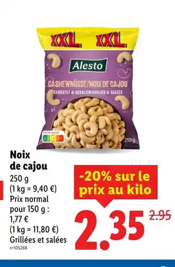 Lidl Noix de cajou offre