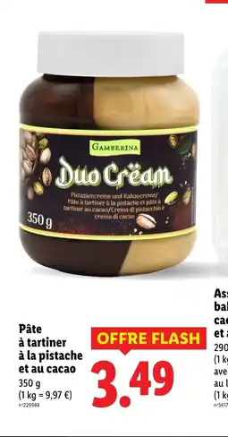Lidl Pâte à tartiner à la pistache et au cacao offre