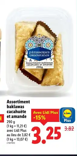 Lidl Assortiment baklawas cacahuète et amande offre