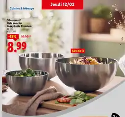 Lidl SILVERCREST Bols en acier inoxydable Premium offre