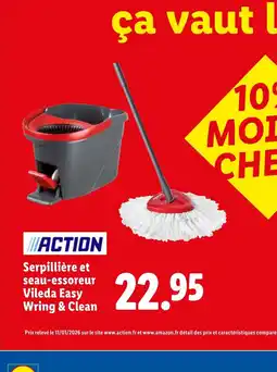 Lidl Serpillière et seau-essoreur Vileda Easy Wring & Clean offre