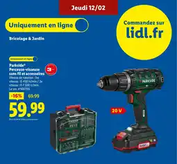 Lidl PARKSIDE Perceuse-visseuse sans fil et accessoires offre