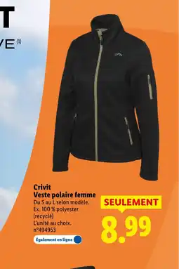 Lidl CRIVIT Veste polaire femme offre