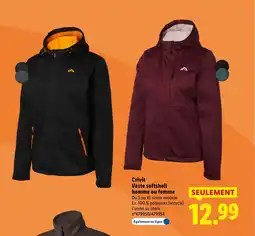 Lidl CRIVIT Veste softshell homme ou femme offre