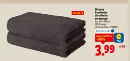 Lidl LIVARNO Serviettes de toilette en éponge offre