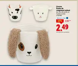 Lidl LIVARNO Panier de rangement animal offre