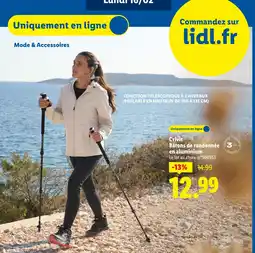 Lidl CRIVIT Bâtons de randonnée en aluminium offre