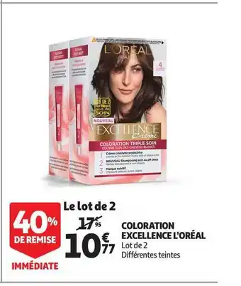 Auchan Coloration Excellence L'oréal offre
