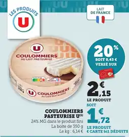 Bi1 U Coulommiers pasteurise offre