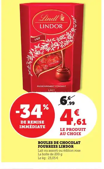 Bi1 LINDOR Boules de chocolat fourrees offre