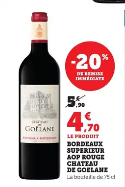 Bi1 CHATEAU DE GOELANE Bordeaux superieur aop rouge offre