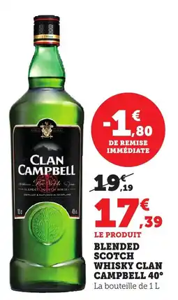 Bi1 CLAN CAMPBELL Blended scotch whisky offre