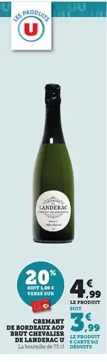 Bi1 U Cremant de bordeaux aop brut chevalier de landerac offre
