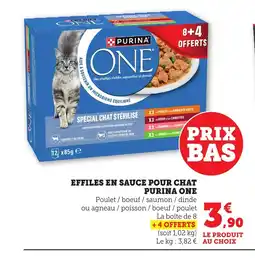 Bi1 PURINA ONE Effiles en sauce pour chat offre