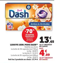 Bi1 DASH Lessive 2 en 1 pods offre