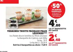 Bi1 Verrines truite fromage frais légumes offre