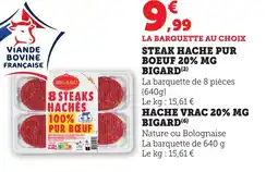 Bi1 BIGARD Steak hache pur boeuf 20% mg offre