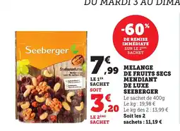 Bi1 SEEBERGER Melange de fruits secs mendiant de luxe offre