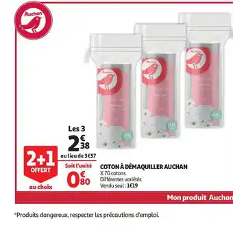 Auchan Coton à Démaquiller Auchan offre