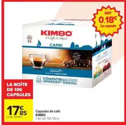 Carrefour Market Capsules de café KIMBO offre