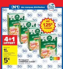 Carrefour Market Riz long grain CARREFOUR CLASSIC' offre