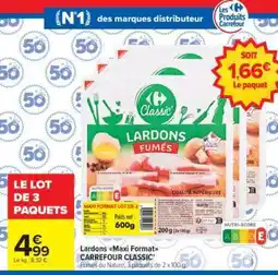 Carrefour Market Lardons Maxi Format CARREFOUR CLASSIC offre
