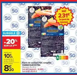 Carrefour Market Pavés de saumon FQC congelés CARREFOUR EXTRA offre