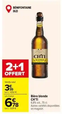 Carrefour Bière Blonde Ch'ti offre