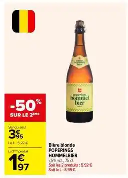 Carrefour Bière blonde POPERINGS HOMMELBIER offre