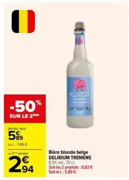 Carrefour Bière blonde belge DELIRIUM TREMENS offre