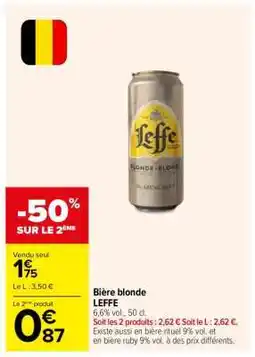 Carrefour Bière Blonde Leffe offre