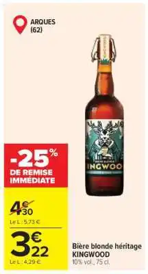 Bière blonde héritage KINGWOOD