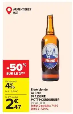Carrefour Bière blonde La René offre
