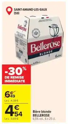Carrefour Bière Blonde Bellerose offre