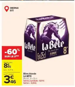 Carrefour Bière Blonde La Bête offre