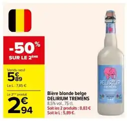 Carrefour Bière blonde belge DELIRIUM TREMENS offre