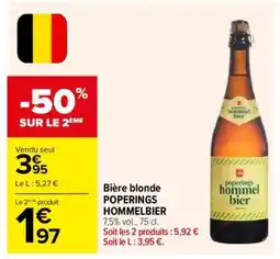 Carrefour Bière blonde POPERINGS HOMMELBIER offre