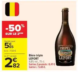Carrefour Bière Triple Lefort offre