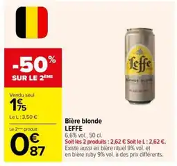 Carrefour Bière Blonde Leffe offre