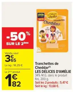 Carrefour Tranchettes de cheddar offre